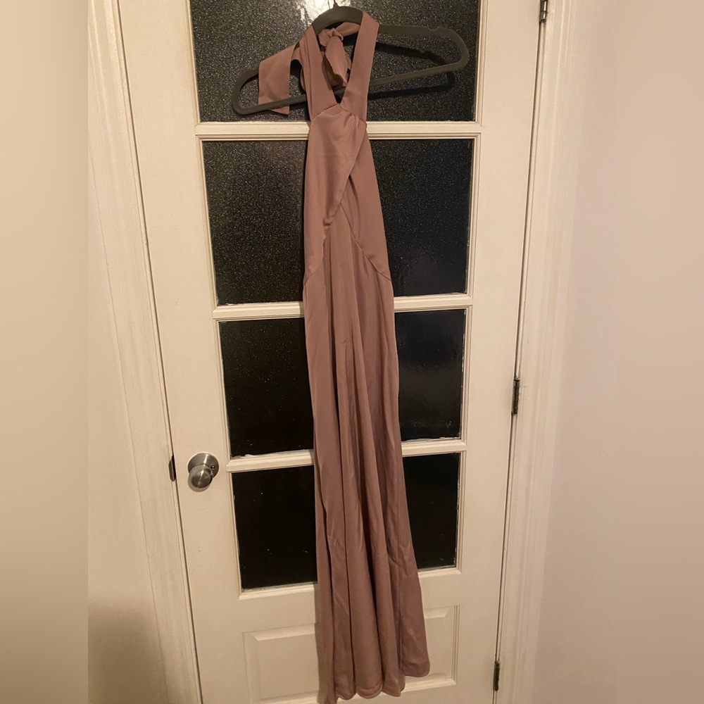 Wedding guest dress Halter Maxi Dress in Mauve